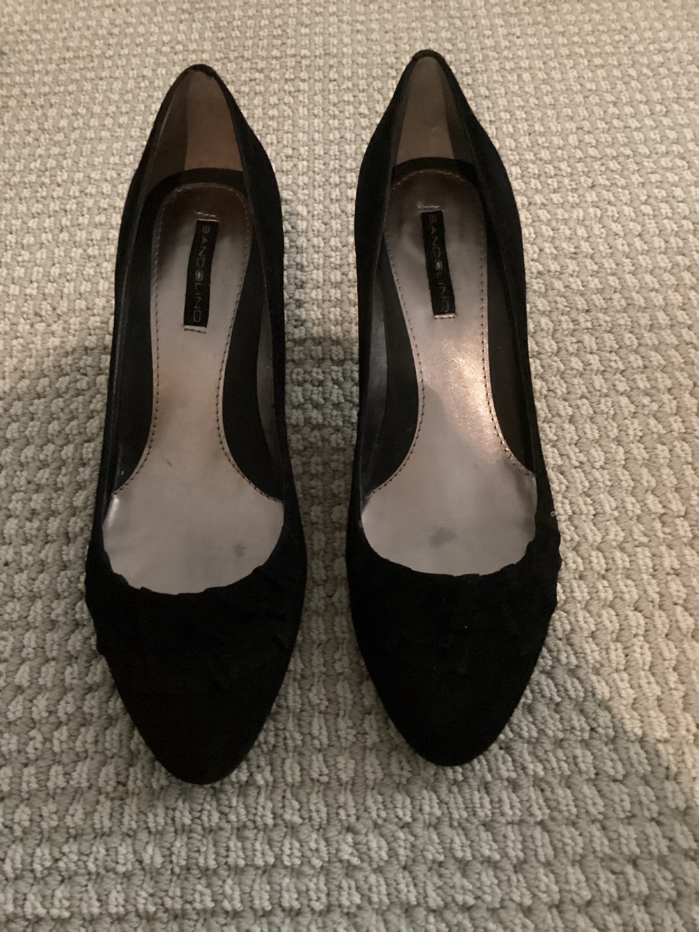 Bandolino  Black Pointed-Toe Suede Pumps
